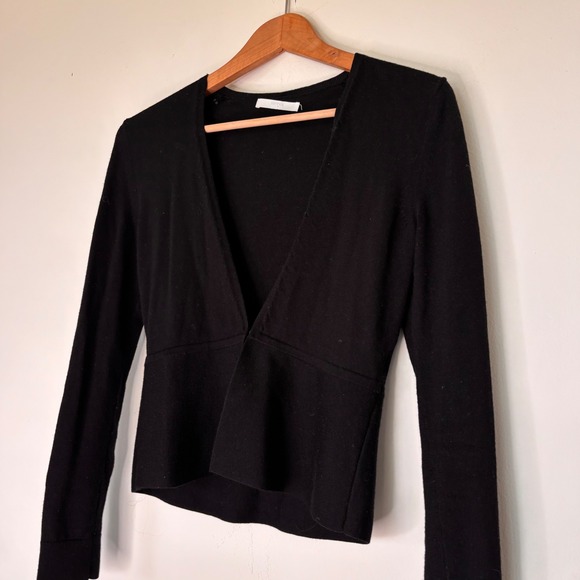 Hugo Boss Sweaters - Boss Hugo Boss Black Peplum Cropped Cardigan Size XS Luxury